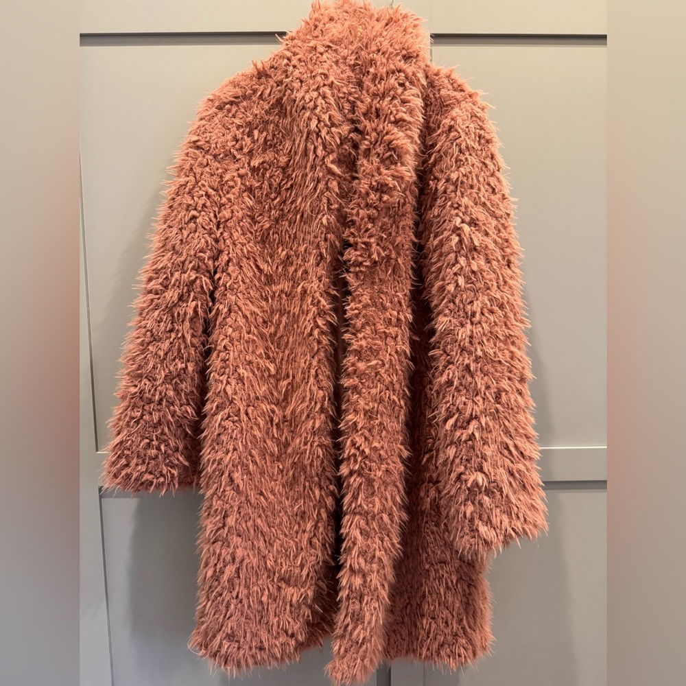 Wild Fable Faux Fur Coat Rose